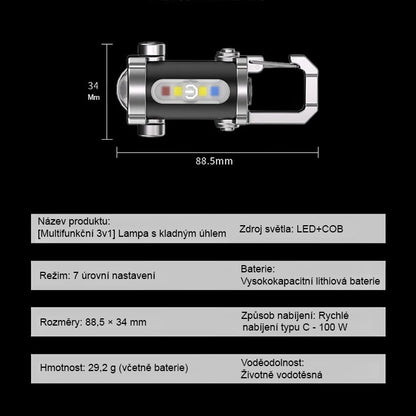 【3 v 1 multifunkční】přenosná SOS nouzová svítilna