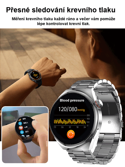 Ocelový náramek Watch6 Pro hodinky na měření hladiny cukru v krvi