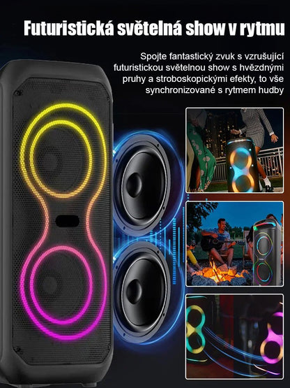 【Poslat mikrofon】Bezdrátový Bluetooth reproduktor s hlubokými basy