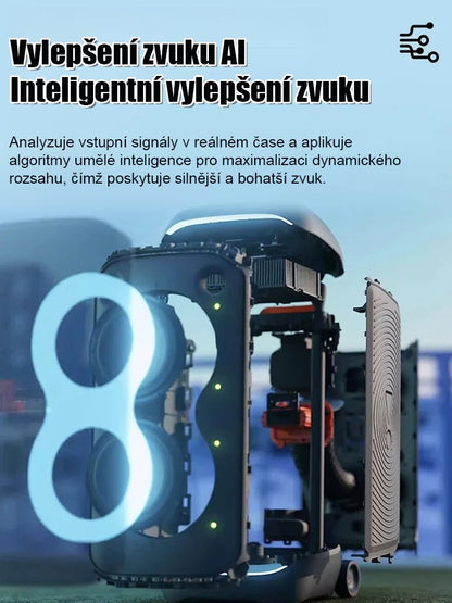 【Poslat mikrofon】Bezdrátový Bluetooth reproduktor s hlubokými basy