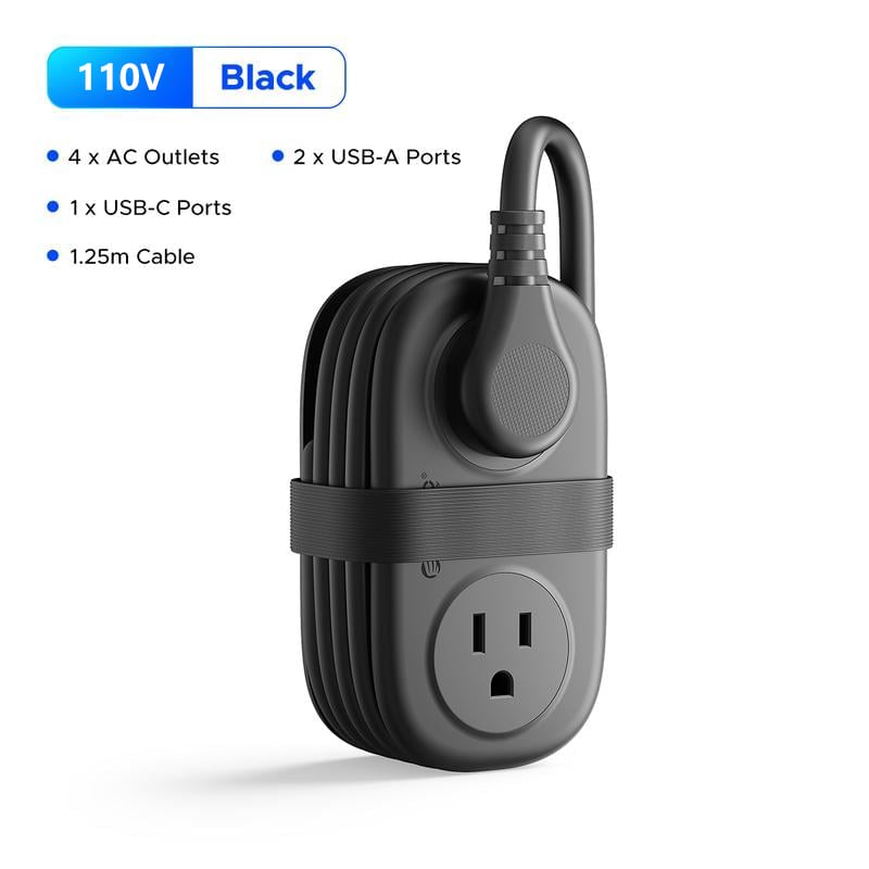 Prodlužovací kabel 7 v 1, ORICO 4 zásuvky 2 USB porty
