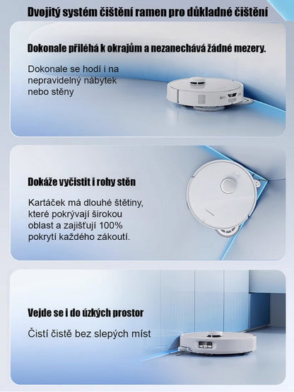 Ultra tenký robotický vysavač s funkcí zametání, vysávání a mopování