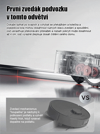 Ultra tenký robotický vysavač s funkcí zametání, vysávání a mopování