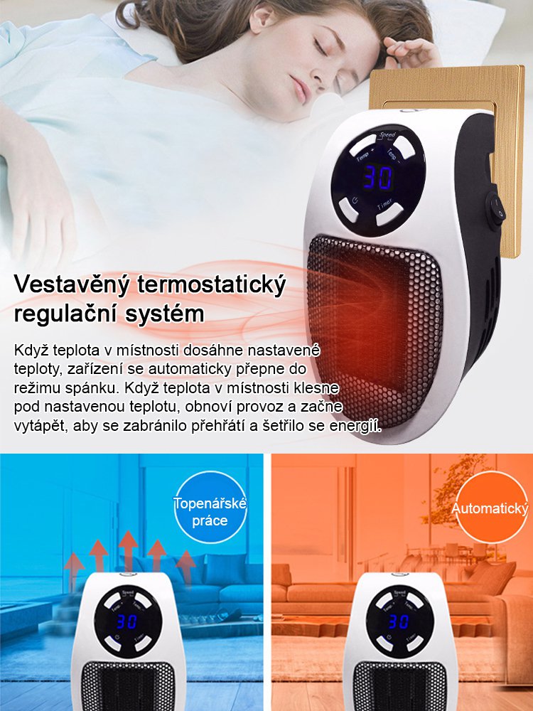 Úsporný rychlohřívací teplovzdušný ventilátor